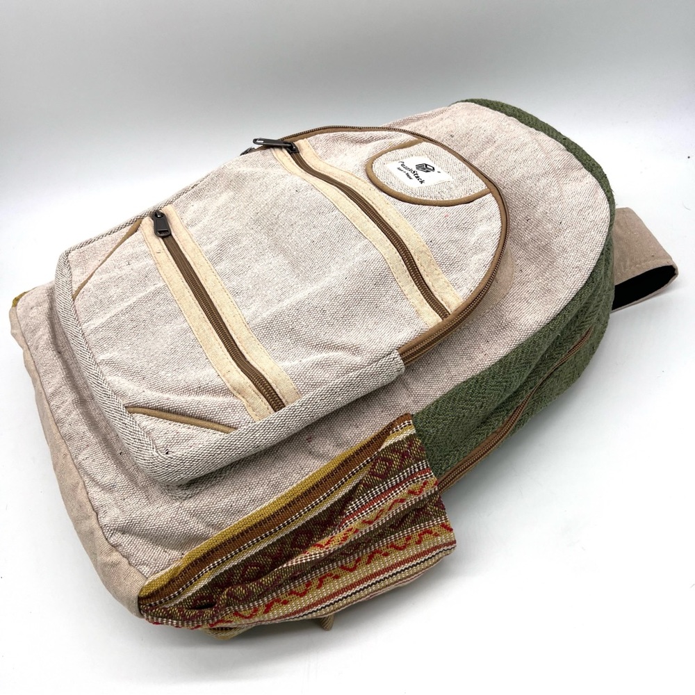Handmade Hemp Cotton Multi-pocket Travel Backpack